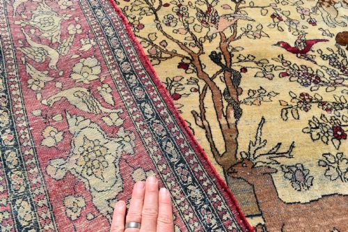 ANTIQUE ISFAHAN PRAYER RUG 215X140CM - ADDITIONAL PHOTO 9