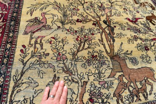 ANTIQUE ISFAHAN PRAYER RUG 215X140CM - ADDITIONAL PHOTO 10