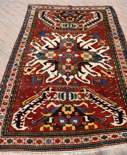 ANTIQUE EAGLE KAZAK RUG 209X134CM - ADDITIONAL PHOTO 2