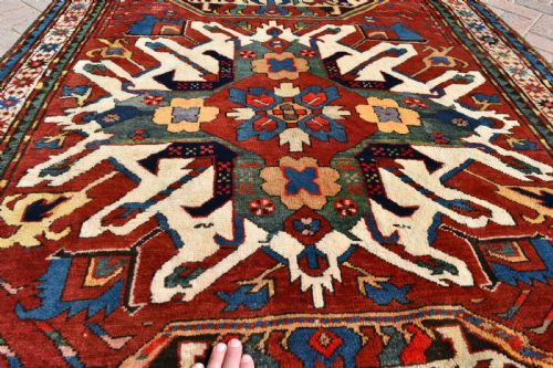 ANTIQUE EAGLE KAZAK RUG 209X134CM - ADDITIONAL PHOTO 4