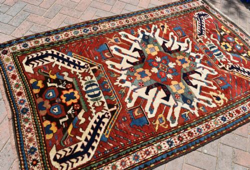 ANTIQUE EAGLE KAZAK RUG 209X134CM - ADDITIONAL PHOTO 7