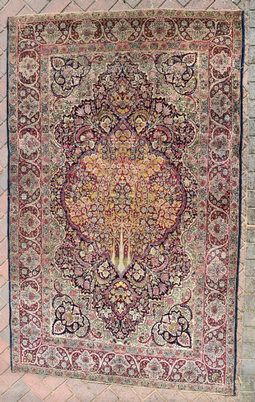 antique lavar kirman rug 219x149 cm - CATEGORY: ANTIQUE RUGS - DATED 1890