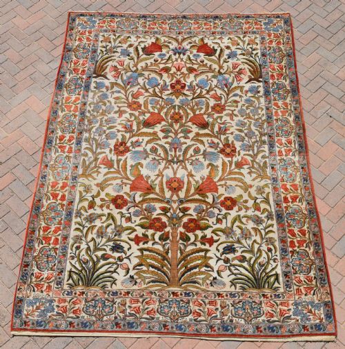 beautiful old qum carpet 309x220 cm - CATEGORY: ANTIQUE RUGS - DATED 1920