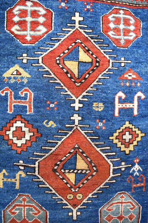 Antique Borjalu Kazak Rug 124x104 Cm