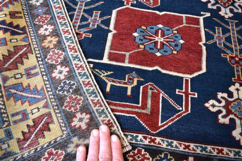 FINE ANTIQUE CAUCASIAN KARAGASHLI VILLAGE RUG 140X98 CM - ADDITIONAL PHOTO 1