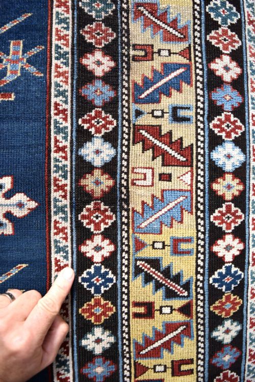 FINE ANTIQUE CAUCASIAN KARAGASHLI VILLAGE RUG 140X98 CM - ADDITIONAL PHOTO 4