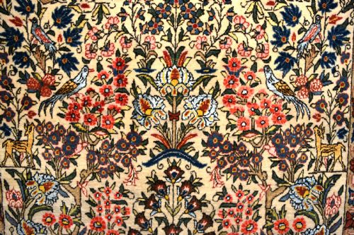 OLD PART SILK QUM RUG 217X135 - ADDITIONAL PHOTO 1