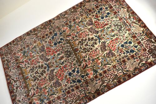 OLD PART SILK QUM RUG 217X135 - ADDITIONAL PHOTO 4