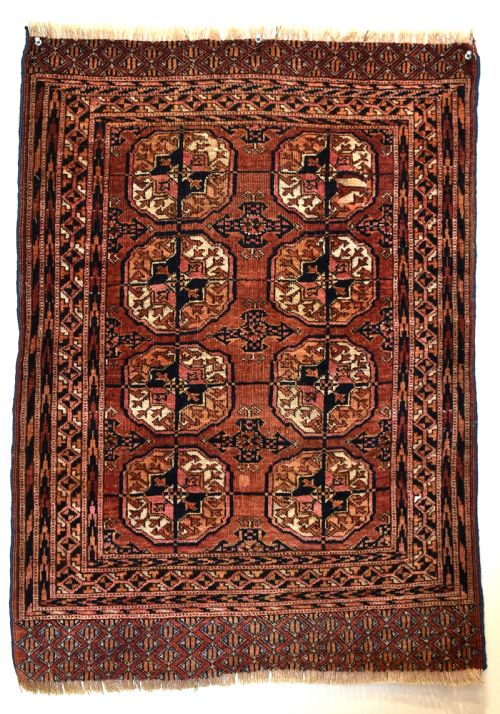 old tekke turkman rug 96x68 cm - CATEGORY: ANTIQUE RUGS - DATED 1910