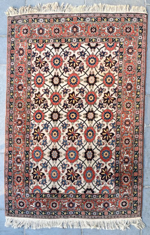fine antique veramin mina khani rug 215x144 cm - CATEGORY: ANTIQUE RUGS - DATED 1920