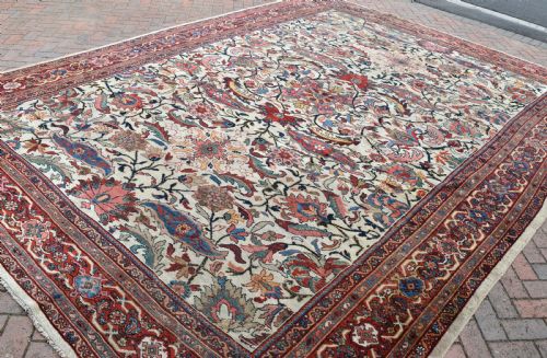 FINE ANTIQUE MAHAL ROOM SIZE CARPET ON IVORY GROUND440X324CM - ADDITIONAL PHOTO 1
