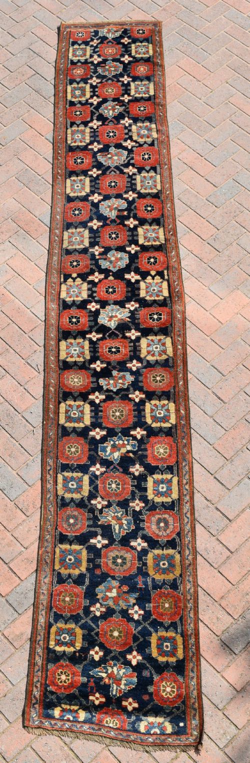 early kurdish narrow runner 402x65cm - CATEGORY: ANTIQUE RUGS - DATED 1850