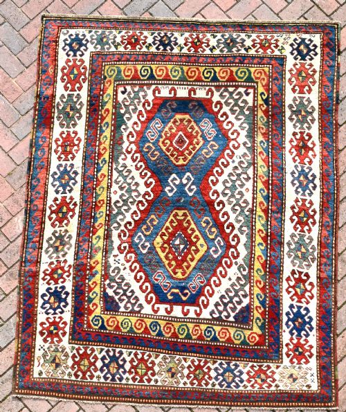 antique caucasian borjalu kazak rug 209x154cm - CATEGORY: ANTIQUE RUGS - DATED 1880