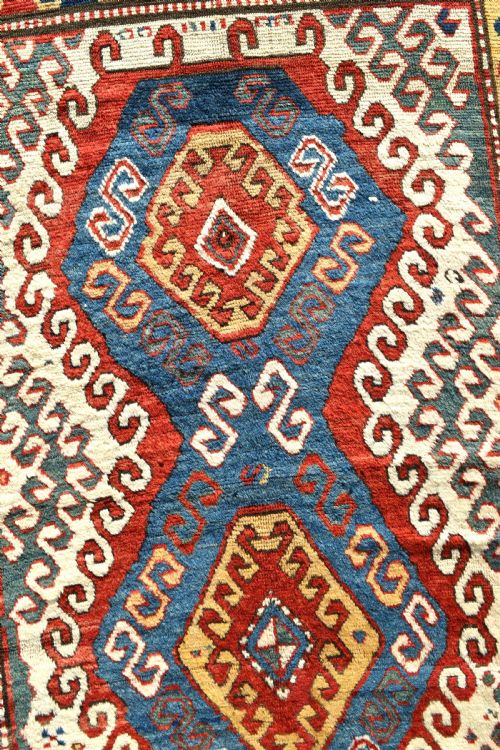 ANTIQUE CAUCASIAN BORJALU KAZAK RUG 209X154CM - ADDITIONAL PHOTO 9