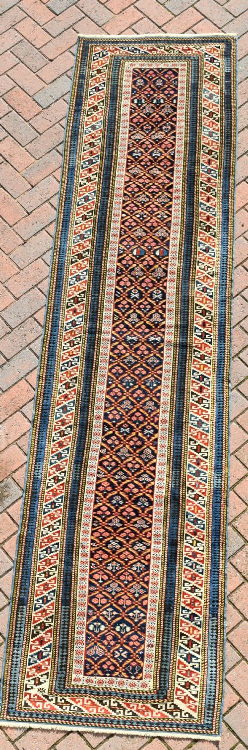 VERY FINE ANTIQUE CAUCASIAN KUBA NARROW RUNNER 312X78CM - ADDITIONAL PHOTO 7