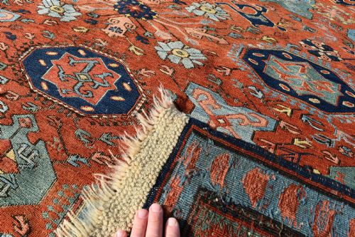 FINE ANTIQUE CAUCASIAN SEYCHOR SUMAK RUG 210X128CM - ADDITIONAL PHOTO 1
