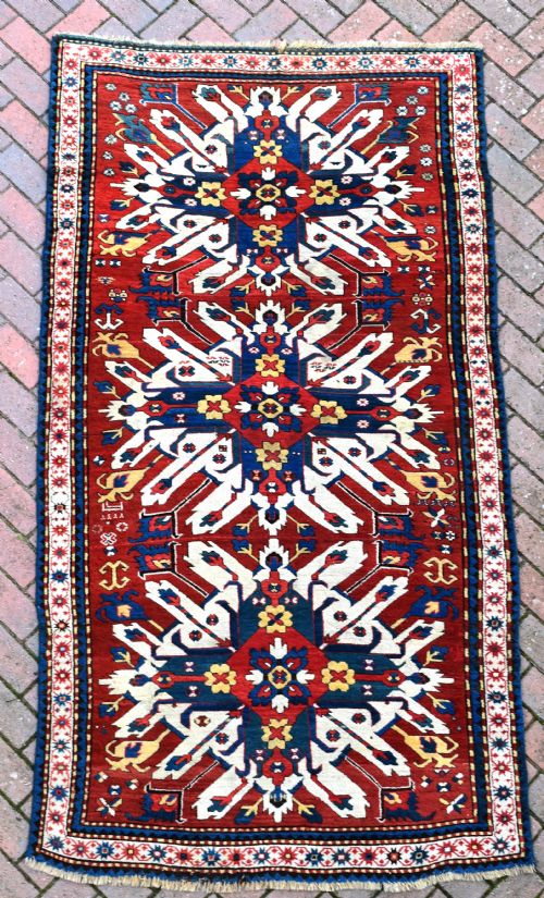 fine eagle kazak rug circa 1880 - CATEGORY: ANTIQUE RUGS - DATED 1880