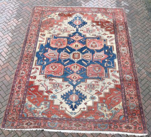 FINE ANTIQUE SERAPI CARPET 388X297 CM - ADDITIONAL PHOTO 4