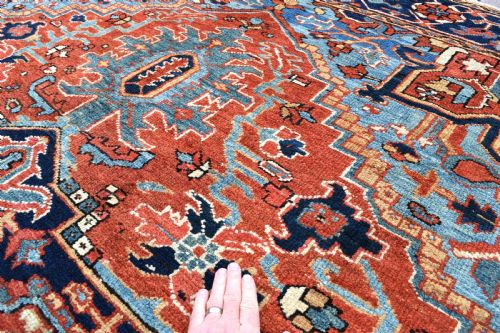 ANTIQUE HERIZ CARPET IN EXCELLENT ORIGINAL CONDITION 298X212 CM - ADDITIONAL PHOTO 5