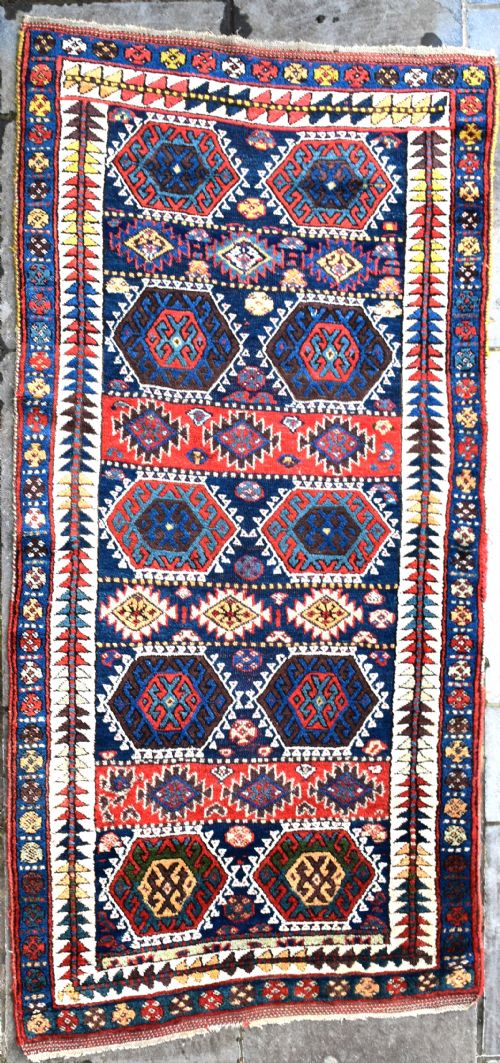 antique sinjabi kurd rug - CATEGORY: ANTIQUE RUGS - DATED 1880