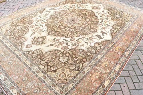 FINE ANTIQUE TABRIZ CARPET 362X285 - ADDITIONAL PHOTO 3