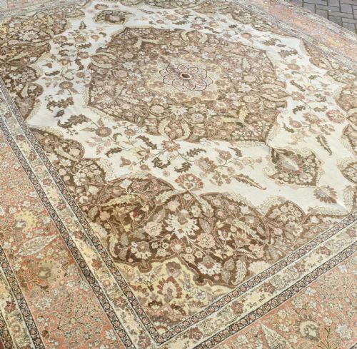 FINE ANTIQUE TABRIZ CARPET 362X285 - ADDITIONAL PHOTO 7