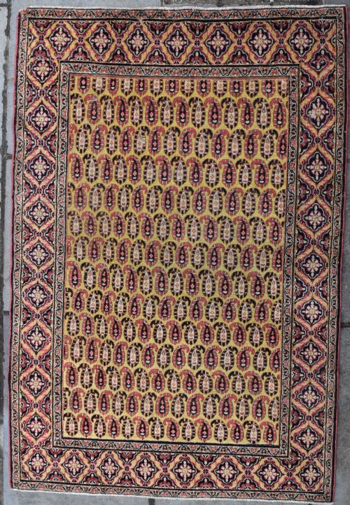 a rare yellow ground khorrasan rug 190x129cm - CATEGORY: ANTIQUE RUGS - DATED 1880