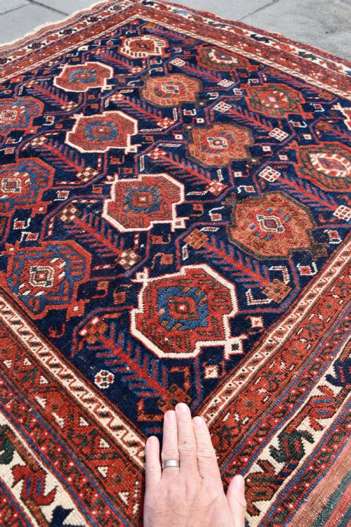 VERY FINE ANTIQUE AFSHAR TRIBAL RUG 120X107CM - ADDITIONAL PHOTO 1