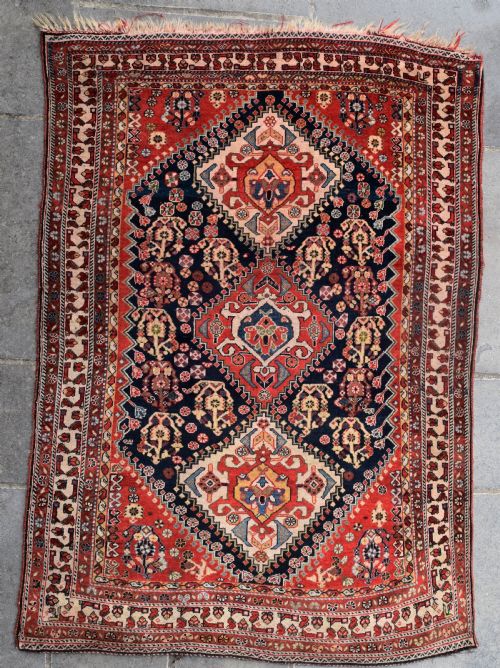 fine antique qasgai tribal rug 158x115 cm - CATEGORY: ANTIQUE RUGS - DATED 1900
