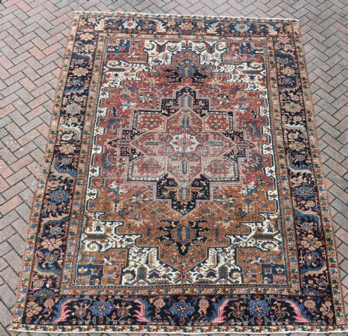old heriz medallion room size carpet 338x241cm - CATEGORY: ANTIQUE RUGS - DATED 1930