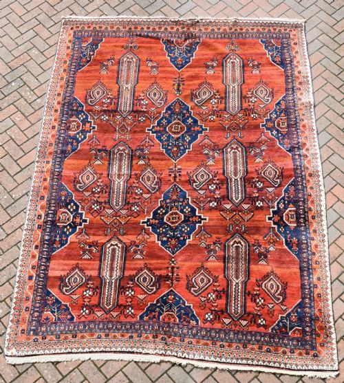 OLD AFSHAR TRIBAL CARPET 305X209 CM - ADDITIONAL PHOTO 5