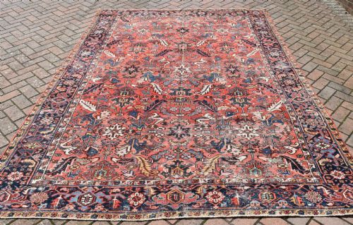 old persian heriz roomsize carpet 297x221 cm - CATEGORY: ANTIQUE RUGS - DATED 1930