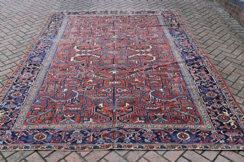 an old persian roomsize heriz carpet 307x221 cm - CATEGORY: ANTIQUE RUGS - DATED 1930