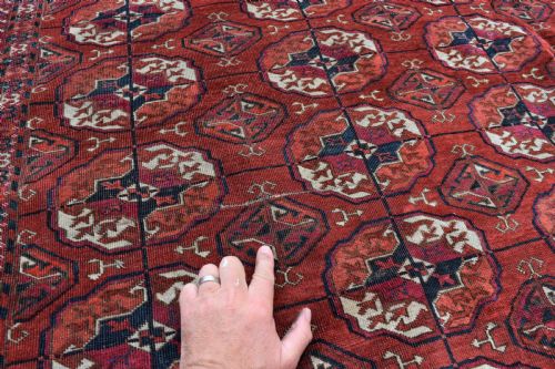 ANTIQUE TEKKE TURCMAN MAIN CARPET 280X208 CM - ADDITIONAL PHOTO 2