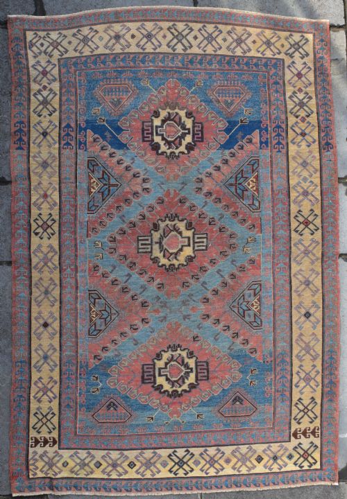 ANTIQUE CAUCASIAN SEYCHOR SUMAC RUG 188X129 CM - ADDITIONAL PHOTO 1