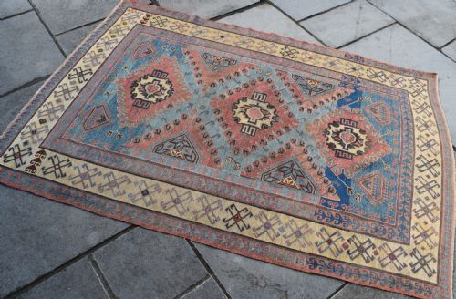 ANTIQUE CAUCASIAN SEYCHOR SUMAC RUG 188X129 CM - ADDITIONAL PHOTO 2