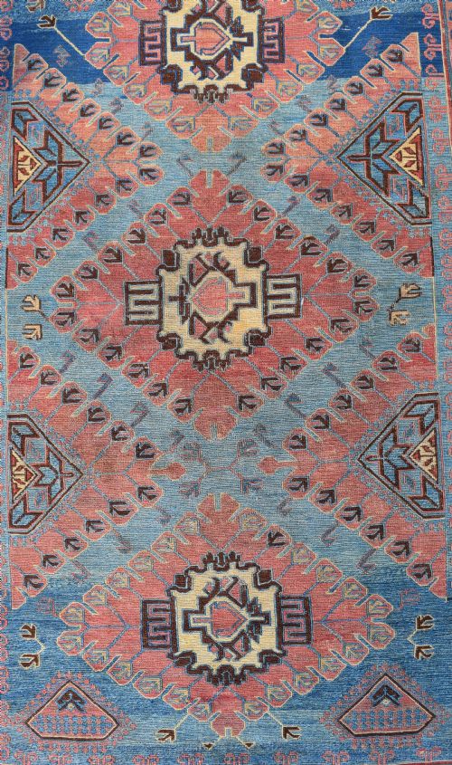 ANTIQUE CAUCASIAN SEYCHOR SUMAC RUG 188X129 CM - ADDITIONAL PHOTO 3