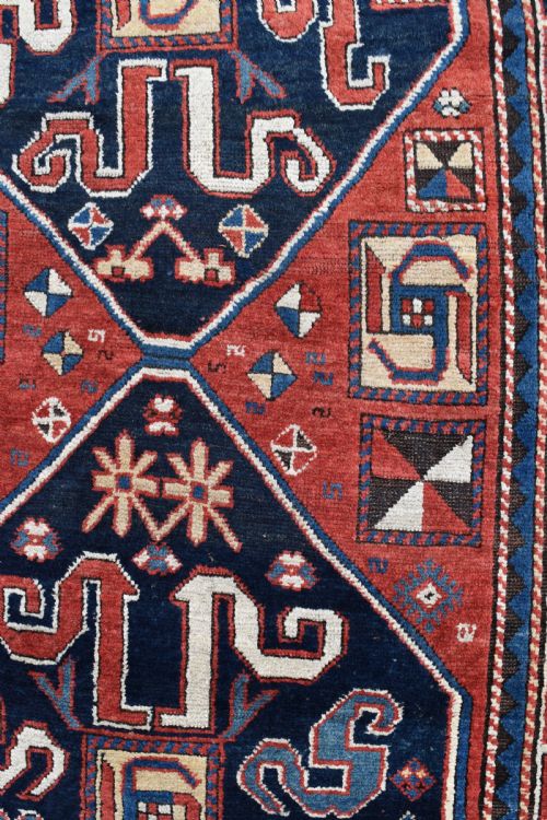 ANTIQUE CAUCASIAN CLOUDBAND KAZAK RUG 248X126 CM - ADDITIONAL PHOTO 1