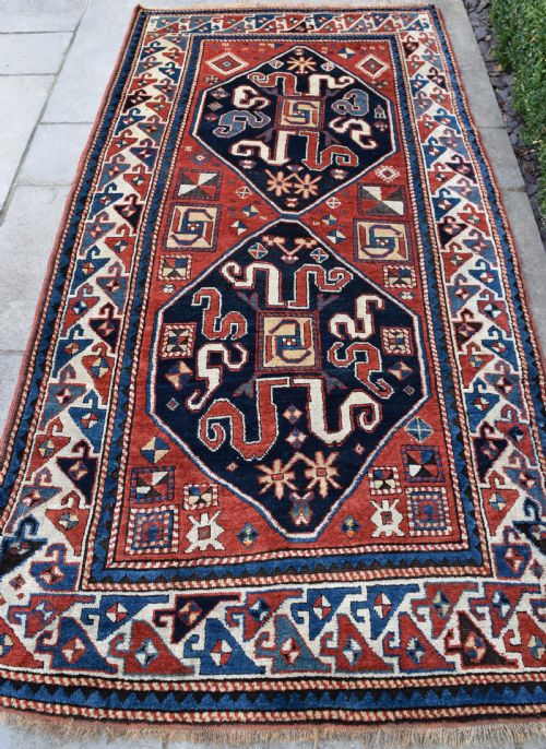 ANTIQUE CAUCASIAN CLOUDBAND KAZAK RUG 248X126 CM - ADDITIONAL PHOTO 4