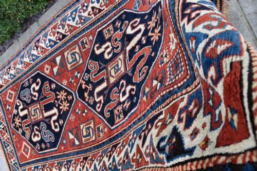 ANTIQUE CAUCASIAN CLOUDBAND KAZAK RUG 248X126 CM - ADDITIONAL PHOTO 6
