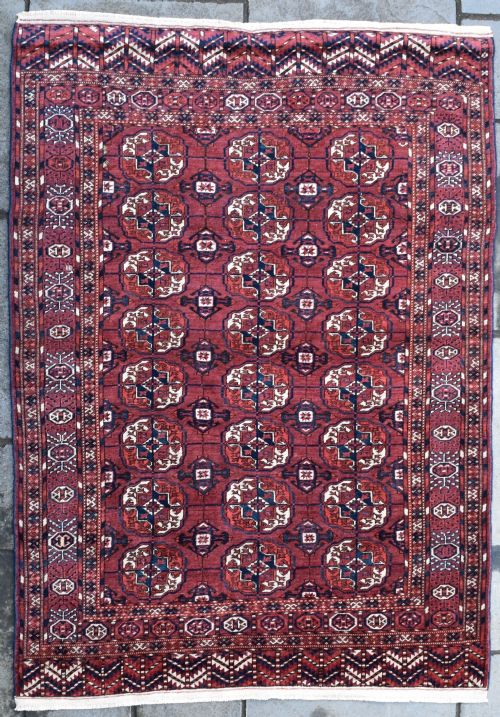 antique tekke turkman rug 190x137 cm - CATEGORY: ANTIQUE RUGS - DATED 1880