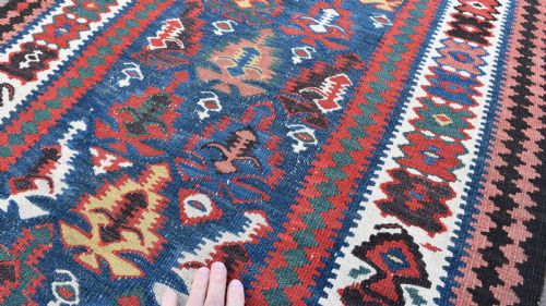 FINE ANTIQUE SHASSAVAN LONG NARROW KILIM RUNNER 494X94 CM - ADDITIONAL PHOTO 3