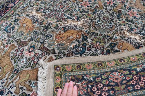 A PAIR OF VERY LARGE PART SILK TABRIZ RUNNERS 608X129 CM EACH - ADDITIONAL PHOTO 10