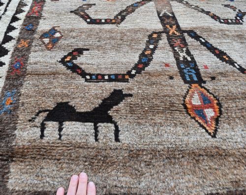 ANTIQUE ASGAI GABBEH TRIBAL RUG 229X139 CM - ADDITIONAL PHOTO 3
