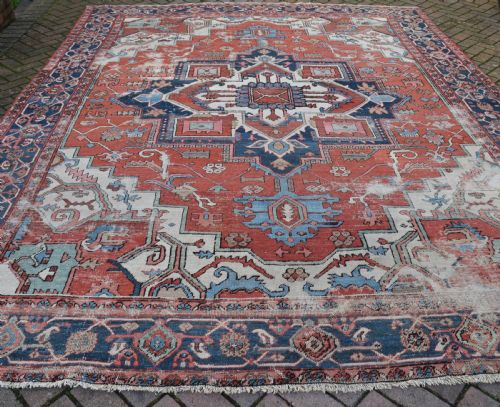 ANTIQUE SERAPI CARPET 374 X 260CM - ADDITIONAL PHOTO 7