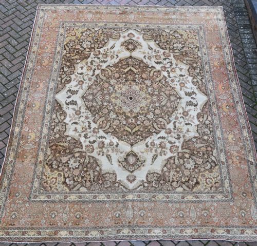 antique tabriz roomsize carpet 382x285 cm - CATEGORY: ANTIQUE RUGS - DATED 1900
