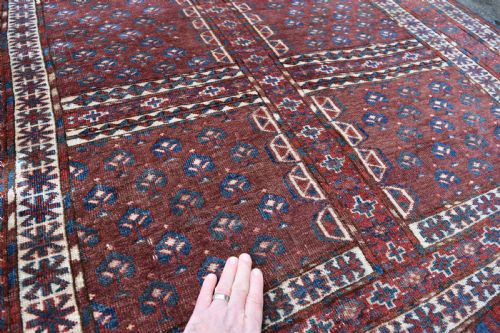 ANTIQUE TURKMAN YOMUD ENSI 154X133 CM - ADDITIONAL PHOTO 4