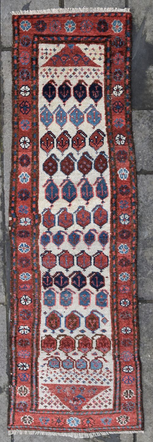 antique kurdish very narrow runner 206x65 cm - CATEGORY: ANTIQUE RUGS - DATED 1880