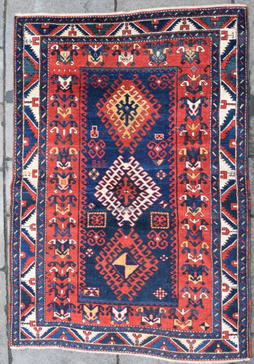 antique fahcralo kazak rug 179x126 cm - CATEGORY: ANTIQUE RUGS - DATED 1880