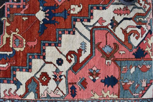A VERY FINE ANTIQUE HERIZ ROOMSIZE CARPET 389X283CM - ADDITIONAL PHOTO 2